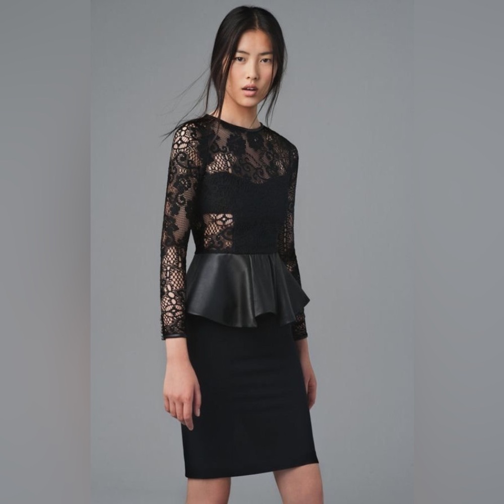 Zara Woman Lace & Leather Dress